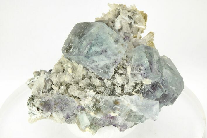 Cubic Fluorite Crystals on Quartz - Yaogangxian Mine #215797